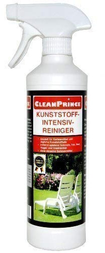 CleanPrince 0,5 Liter Kunststoff-Intensiv-Reiniger Kunststoffreiniger 500 ml Gartenmöbel Insektenkot Witterungsrückstände Gilb Türen Tische Reinigungsmittel Plastik Plaste PVC PP Polypropylen