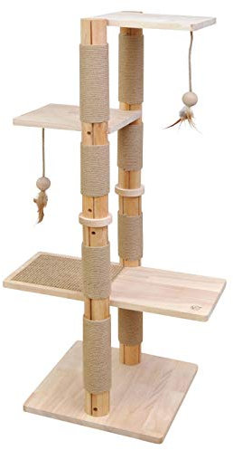 VOSS.PET Kratzbaum Garfield 1,24 m, beige, Katzenbaum, Katzenspielbaum, Kletterbaum, Katzenkratzbaum, Kratzmöbel