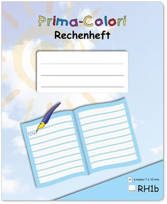 Prima-Colori Rechenheft - RH1 b - Lineatur 7 x 10 mm - TimeTEX - FormaTex-Format A5+ - Schreiblern-Heft - 92324