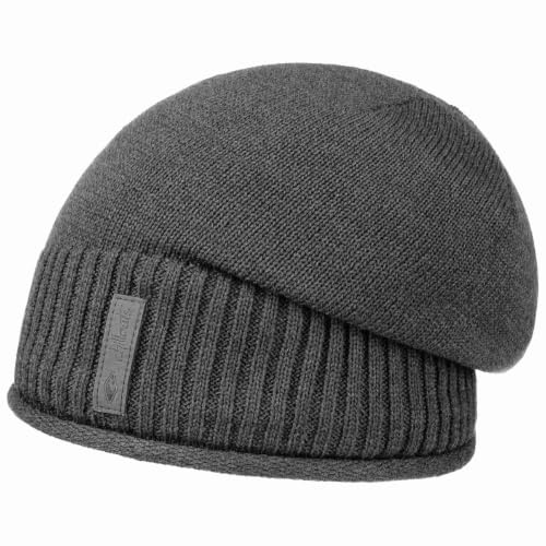 Chillouts Etien Beanie med Foder Damer/Herrar - stickad mössa vintermössa lång foder, Oversize Vinter höst-vinter - One Size grå