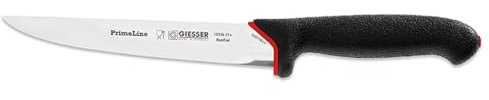 Giesser seit 1776 - Made in Germany - Ausbeinmesser rutschfest PrimeLine, gerade Klinge 15 cm, schwarz, scharfes Metzgermesser spülmaschinenfest, rostfrei