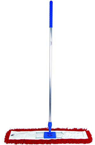 Abbey 80cm Flat Mop for Floor Cleaning - Heavy Duty Commercial Red Sweeper Mop Kit with Handle and Frame - Floor Dusters for Wooden Floors and Hard Floors