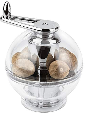 Peugeot 42720-01 Tidore Macina Noce Moscata, Corpo in Acrilico Trasparente, 11 cm, Macinatura Regolabile, Meccanismo in Acciaio Inox