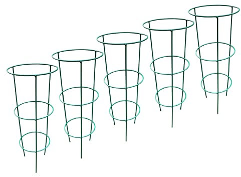 Selections Conical Garden Plant Support Rings 48cm High with 3 Support Rings - Pack of 5