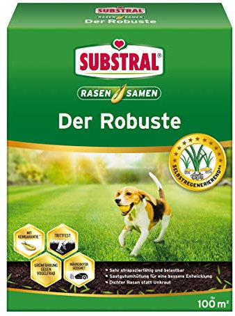 Substral Rasensamen Der Robuste, Sport- und Spielrasen, Einzigartige Strapazierrasen-Mischung, 2 kg für 100 m²