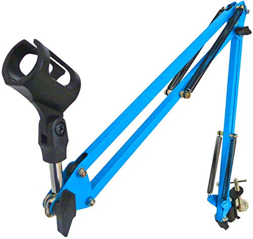 keepdrum NB35 BL Blau Tisch-Mikrofonarm Mikrofon-Stativ Schwenkarm