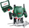 Bosch Oberfräse POF 1400 ACE (1.400 Watt, im Koffer) + Bosch 15tlg. Fräser Set (Holz, Zubehört für Oberfräsen mit 8 mm Schaft)
