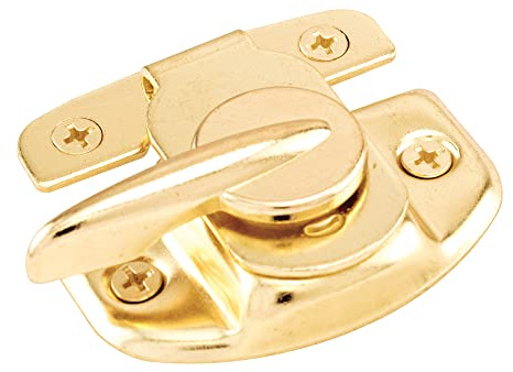 Prime-Line U 9924 Sash Lock, 1-3/4 and 1-1/2 In. Hole Centers, Fits Single/Double Hung Wood Windows, Steel w/Diecast Lever, Bright Brass-Plated (Single Pack)