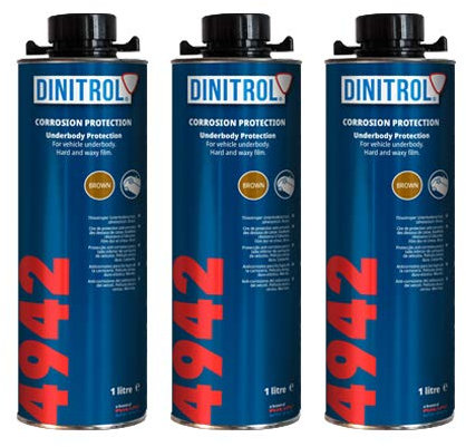REJEL Dinitrol 4942 Unterbodenwachs (braun), 3 x 1 Liter Dosen (mit Schutz-Schraubverschluss)