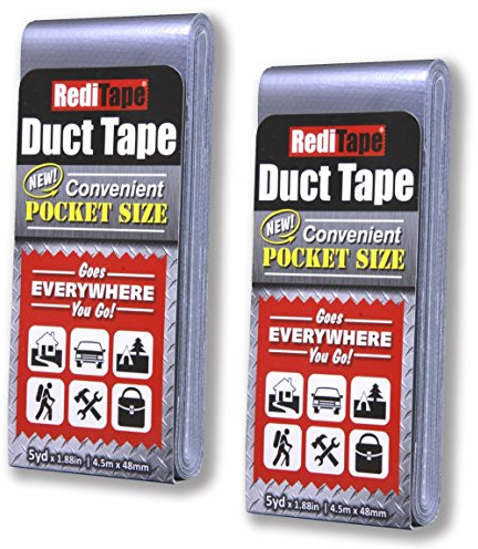 RediTape Fickkanalband 2-pack | 4,8 cm x 5 meter per platt paket (tvilling silver)