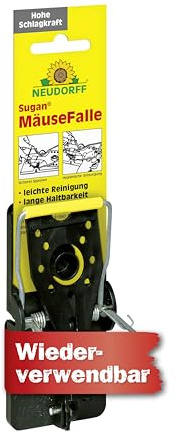 Neudorff Sugan MäuseFalle – Wiederverwendbare Schlagfalle mit hoher Schlagkraft zur sicheren Bekämpfung von Mäusen. Giftfrei, für innen und außen, 1 Stück