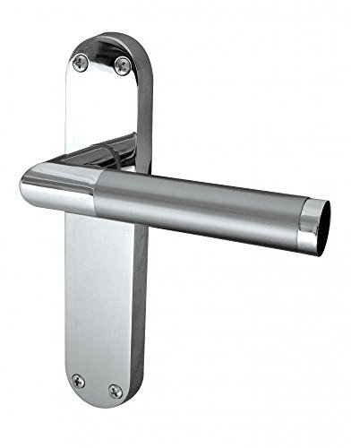Mitred Door Handle Latchset 185 X 39mm Polished Chrome / Satin Chrome