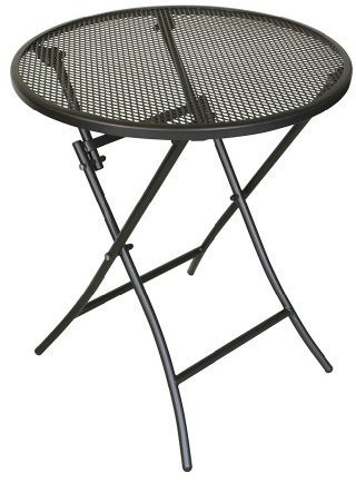 DEGAMO Gartentisch Bistrotisch Mocca 60cm rund, klappbar, Streckmetall Farbe eisengrau, Outdoor, wetterfest