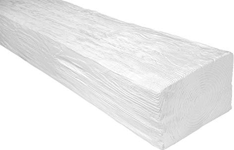 DECO WOOD Deckenbalken ED105 aus Polyurethane, 2m Länge, PU Balken Holzoptik (weiß - 19x13cm) Wandbalken Hartschaum Deckenverkleidung