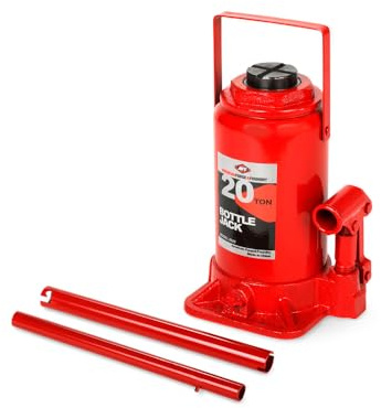AFF Heavy Duty 20 Ton Bottle Jack, Manual, Machine Hardened Steel Saddles, Centered Pumps and Rams, 3520