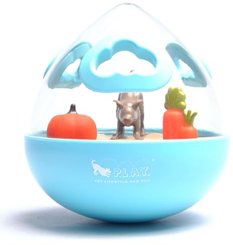 P.L.A.Y. Pet Lifestyle and You WOBBLE BALL TOY - Snackball für Hunde - Blau