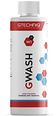 Gtechniq Car Shampoo. Auto W1 GWash Shampoo for Cars. Dirt and Stain Remover Car Cleaning Kit with Pink Grapefruit Fragrance. 100% Biodegradable Foam Cleaner, Wheel Cleaner and Screen Wash - 1L