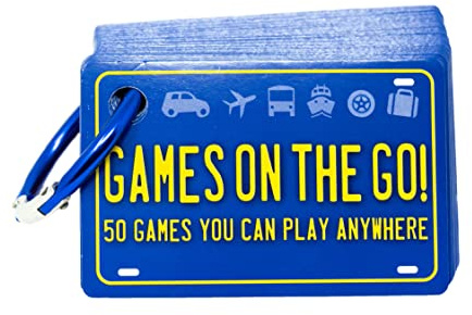 Games on the Go by Continuum Games - Portable Roadtrip Family Games to Challenge and Entertain for 2+ players , Blue