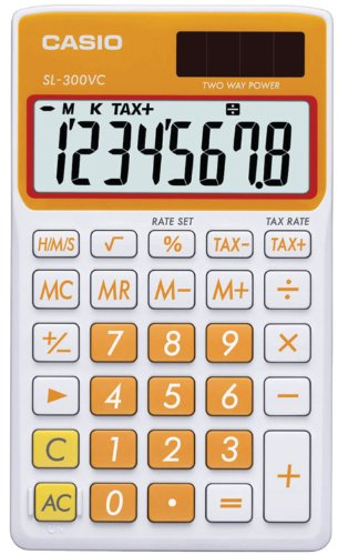 Casio SL-300VC Standard Function Calculator, Orange