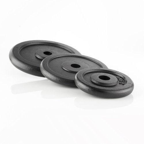 POWER-XTREME 20kg Hantelscheibe | Gewichtsscheibe, Gusseisen, 30/31mm, schwarz