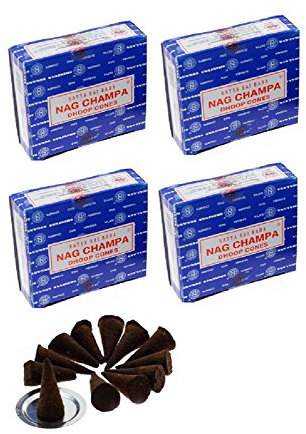 Nag Champa conos incienso varillas Super Hit Dhoop 4 x 12 = 48 conos Original Hecho a mano en la India