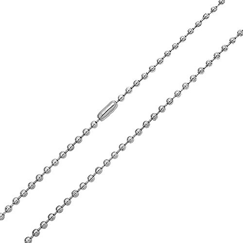 Bling Jewelry Unisex Herren Link Starke Silber Ton Edelstahl Schuss Perlen Kugelkette Halskette Für Männer Jugendliche Und Frauen 30 Zoll 3Mm