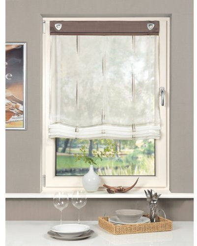 Home fashion Raffrollo, Kunstfaser, Grau, 180 x 80 cm