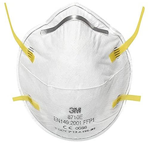 3M 8710PT Respiratore Anti Polvere, Design a Conchiglia, Protezione FFP1, Bianco