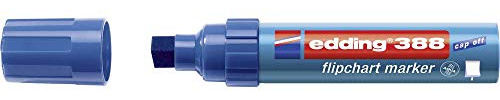 edding 388 Flipchart-Marker - blau - 1 Stift - Keilspitze 4-12 mm - Stift zum Schreiben, Zeichnen und Markieren auf Flipcharts - Tinte schlägt nicht durch Papier - trocknet nicht aus - farbintensiv
