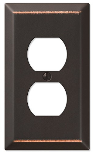 Amerelle 163DDB Century Wallplate, 1 Duplex, Steel, Aged Bronze, 1-Pack
