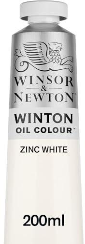 Winsor & Newton 1437748 Winton, feine hochwertige Ölfarbe - 200ml Tube mit gleichmäßiger Konsistenz, Lichtbeständig, hohe Deckkraft, Reich an Farbpigmenten - Zinkweiß