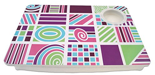 PrimoLiving Knietablett mit Tassenhalterung - 41 x 28,2 x 7,5 cm – Tablett als Laptopunterlage – Sofa oder Bett-Tablett – P-916