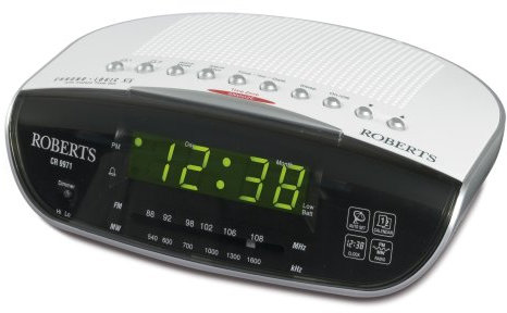 Roberts Radio CR9971 Chronologic Vi Dual Alarm Clock Radio with Instant Time Set, Silver