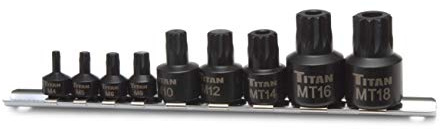 Titan 16138 Dreifach-Vierkant-Bit-Steckschlüssel-Set, 9-teilig