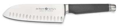 De Buyer - Couteau Santoku FK2 en acier inoxydable - Longueur 17 cm -, Noir