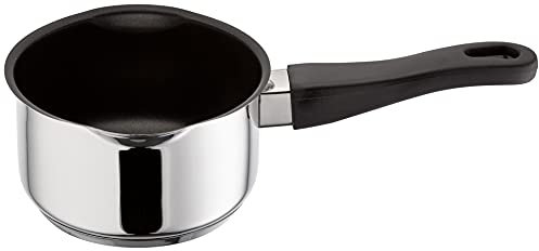 Judge Vista Draining Non-Stick Milk Pan 14cm, 1.0L, Silver, Induction Ready, Oven Safe