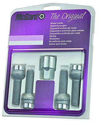 McGard 28037SU Dispositif antivol de roues et de pneus Standard à assise sphérique SW17 Filetage M12 x 1,50 Longueur 45 mm, argenté