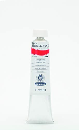 Schmincke – aqua-LINOLDRUCK - feinste Linoldruck-Farben, Zinnoberrot - 120 ml