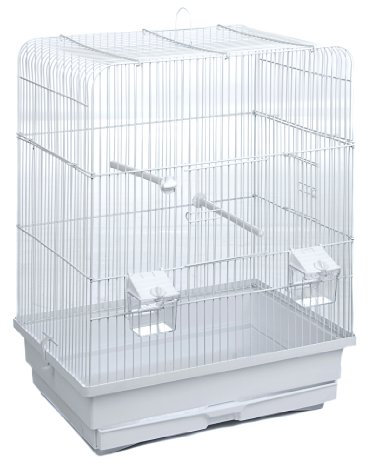 Pet Product Distribution Vogelkäfig/Drahtkäfig mit 2 Futternäpfen/herausziehbarer Wanne 45,4 x 33,5 x 59,5 cm weiß