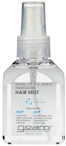 GIOVANNI Shine of the Times Finishing High-Gloss Hair Mist - Anti Frizz Hair Products, Color Safe, Salon Quality, Cruelty-Free, No Parabens, Infused with Natural Botanical Ingredients - 4.3 oz