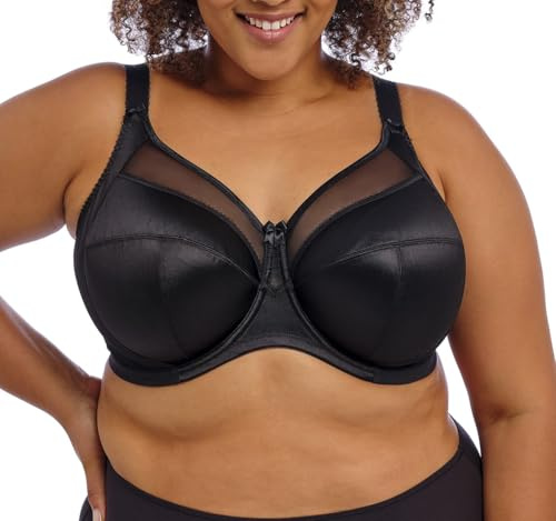 Goddess 6090 Keira Underwired Banded Supportive Full Cup Bra, Black, 38G (Manufacturer Size: 85I)