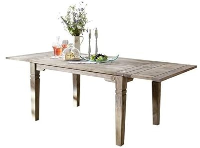 Kolonialstil Massivmöbel Sheesham grau Esstisch 140-180/220x90 Palisander geölt massiv Holz LEEDS #52