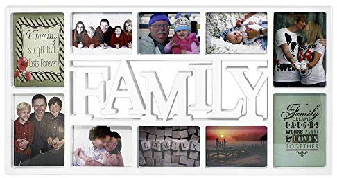 Close Up® 3D Fotorahmen Family für 10 Fotos- Qualität Collage Bilderrahmen XL - ca. 73x37 cm - weiÃŸ