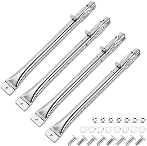 GFTIME 42 cm brännare för grill grillutrustning, broilmate, berlockglow, grill pro, Master Forge, rostfritt stål gasolgrill brännare tub reservdelar för nordamerikanska utomhus, perfekt låga lågor (4-pack)