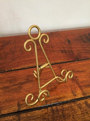 Gold Effect Iron Easel 6 inch Holder Display Artwork Picture Canvas Menu Book Plate Stand Hobbies Craft AA-17g