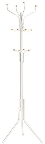 SONGMICS Höhe 182 cm Garderobenständer stabil Metall Kleiderständer Garderobe, weiß, RCR19W