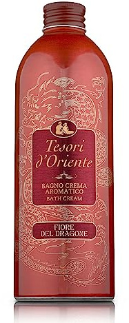 Tesori d'Oriente - Bagno Crema Fiore del Dragone e Pitaya, Bagnoschiuma dalle Note di Fiori Bianchi, Deterge Delicatamente la Pelle Donando un Profondo Benessere, 500ml