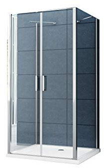 U Form Duschkabine Dusche Aron 90 x 75 x 200cm / 8 mm/Inkl. Duschtasse