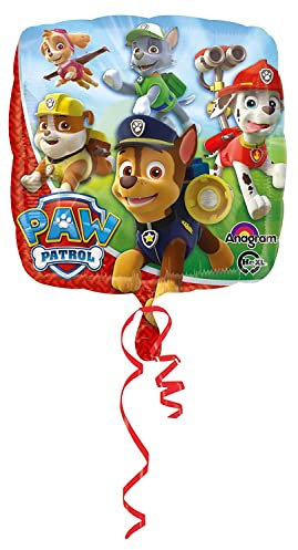 Amscan 3017901 - Globo foil estándar Paw Patrol, diámetro aprox. 43 cm, globo de helio, cumpleaños, decoración