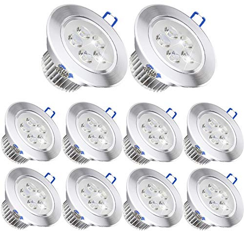 Pocketman Pack of 10, 110V 5W LED Ceiling Light Downlight,Warm White Spotlight Lamp Recessed Lighting Fixture,with LED Driver